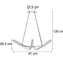 QAZQA Led-Pendelleuchten|Pendelleuchten*Design Pendelleuchte Stahl dimmbar inkl. LED - Viola Due
