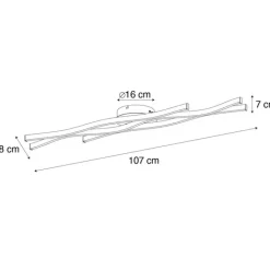 Trio Leuchten Led-Deckenleuchten|Deckenleuchten*Design plafondlamp zwart met zilver incl. LED dimbaar - Blaze