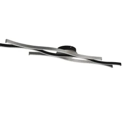 Trio Leuchten Led-Deckenleuchten|Deckenleuchten*Design plafondlamp zwart met zilver incl. LED dimbaar - Blaze