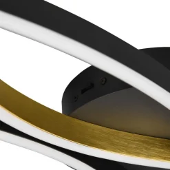 Trio Leuchten Led-Deckenleuchten|Deckenleuchten*Design plafondlamp zwart met goud incl. LED dimbaar - Blaze