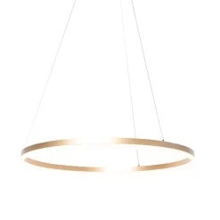 QAZQA Schlafzimmerlampen|Küchenlampen*Design Ring Pendelleuchte Gold 80 cm inkl. LED und Dimmer - Anello