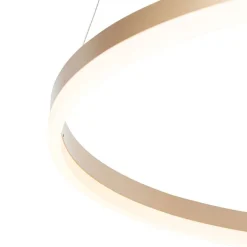 QAZQA Schlafzimmerlampen|Küchenlampen*Design Ring Pendelleuchte Gold 80 cm inkl. LED und Dimmer - Anello