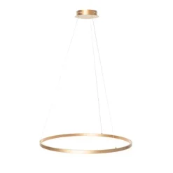 QAZQA Schlafzimmerlampen|Küchenlampen*Design Ring Pendelleuchte Gold 80 cm inkl. LED und Dimmer - Anello