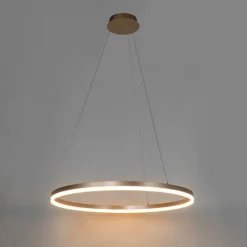 QAZQA Schlafzimmerlampen|Küchenlampen*Design Ring Pendelleuchte Gold 80 cm inkl. LED und Dimmer - Anello