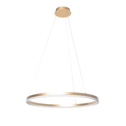 QAZQA Schlafzimmerlampen|Küchenlampen*Design Ring Pendelleuchte Gold 80 cm inkl. LED und Dimmer - Anello