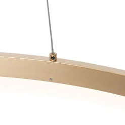 QAZQA Schlafzimmerlampen|Küchenlampen*Design Ring Pendelleuchte Gold 80 cm inkl. LED und Dimmer - Anello
