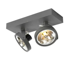 QAZQA Deckenstrahler|Aufbaustrahler*Design spot grau verstellbar 2-flammig - Go
