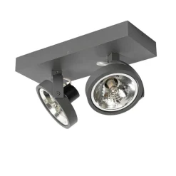 QAZQA Deckenstrahler|Aufbaustrahler*Design spot grau verstellbar 2-flammig - Go