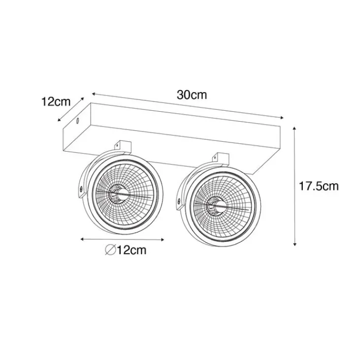QAZQA Deckenstrahler|Aufbaustrahler*Design spot grau verstellbar 2-flammig - Go