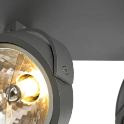 QAZQA Deckenstrahler|Aufbaustrahler*Design spot grau verstellbar 2-flammig - Go
