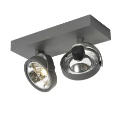 QAZQA Deckenstrahler|Aufbaustrahler*Design spot grau verstellbar 2-flammig - Go