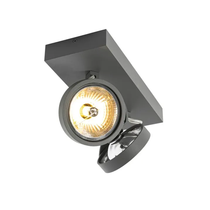 QAZQA Deckenstrahler|Aufbaustrahler*Design spot grau verstellbar 2-flammig - Go