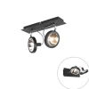 QAZQA Deckenstrahler|Aufbaustrahler*Design Spot schwarz 2-flammig verstellbar - Nox