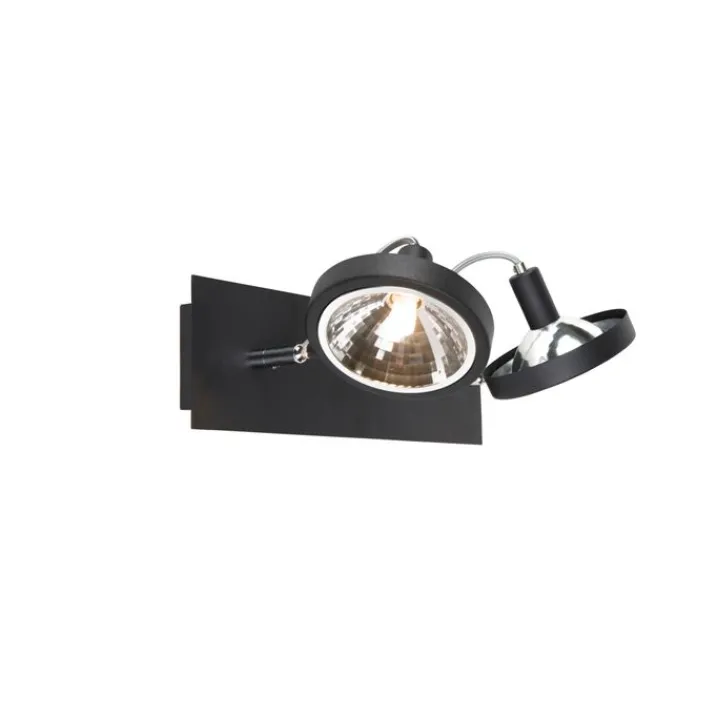 QAZQA Deckenstrahler|Aufbaustrahler*Design Spot schwarz 2-flammig verstellbar - Nox