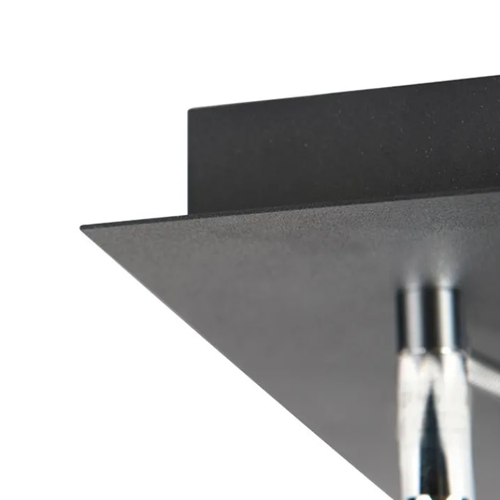 QAZQA Deckenstrahler|Aufbaustrahler*Design Spot schwarz 2-flammig verstellbar - Nox