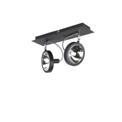 QAZQA Deckenstrahler|Aufbaustrahler*Design Spot schwarz 2-flammig verstellbar - Nox
