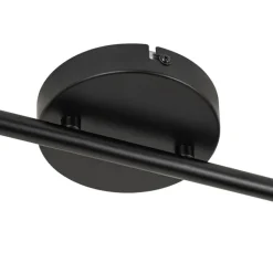 QAZQA Deckenstrahler|Aufbaustrahler*Design Spot schwarz mit Rauchglas 2-flammig - Chico