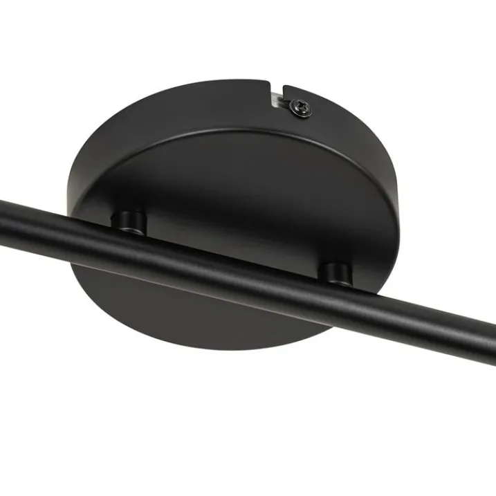 QAZQA Deckenstrahler|Aufbaustrahler*Design Spot schwarz mit Rauchglas 2-flammig - Chico