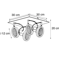 QAZQA Schlafzimmerlampen|Küchenlampen*Design Spot weiß 4-flammig einstellbar - Nox