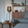 QAZQA Stehlampen|Esszimmerlampen*Design Stehlampe schwarz mit Rauchglas - Bliss