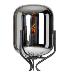 QAZQA Stehlampen|Esszimmerlampen*Design Stehlampe schwarz mit Rauchglas - Bliss