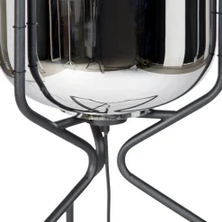 QAZQA Stehlampen|Esszimmerlampen*Design Stehlampe schwarz mit Rauchglas - Bliss