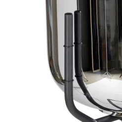 QAZQA Stehlampen|Esszimmerlampen*Design Stehlampe schwarz mit Rauchglas - Bliss