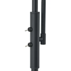 QAZQA Stehlampen|Wohnzimmerlampen*Design Stehlampe Schwarz mit Rauchglas 2-Lichter - Brianna