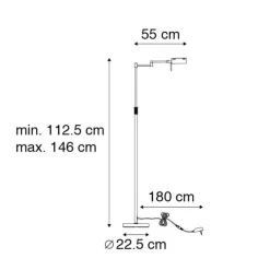 QAZQA Schlafzimmerlampen|Esszimmerlampen*Design Stehleuchte Bronze inkl. LED mit Touch Dimmer - Notia