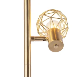 QAZQA Stehlampen|Wohnzimmerlampen*Design Stehleuchte Gold 3-Licht verstellbar - Mesh