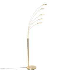 QAZQA Schlafzimmerlampen|Küchenlampen*Design Stehleuchte Messing inkl. LED 5-flammig - Sixties Trento