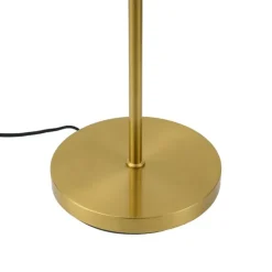 QAZQA Stehlampen|Wohnzimmerlampen*Design Stehleuchte Messing mit bernsteinfarbenem Glas 2-flammig - Brianna