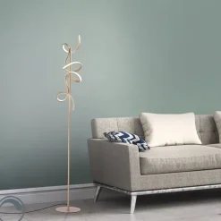 Paul Neuhaus Küchenlampen|Led-Stehlampen*Design Stehleuchte Messing inkl. LED und Dimmer - Krisscross