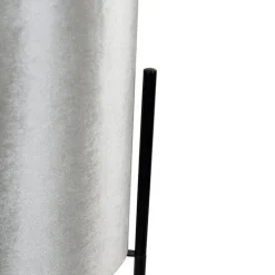 QAZQA Stehlampen|Wohnzimmerlampen*Design Stehleuchte mit Samtschirm taupe/gold - Rich