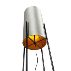 QAZQA Stehlampen|Wohnzimmerlampen*Design Stehleuchte mit Samtschirm taupe/gold - Rich