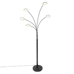 QAZQA Schlafzimmerlampen|Küchenlampen*Design Stehleuchte schwarz inkl. LED 5-flammig - Sixties Trento