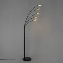 QAZQA Schlafzimmerlampen|Küchenlampen*Design Stehleuchte schwarz inkl. LED 5-flammig - Sixties Trento
