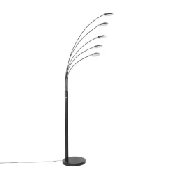 QAZQA Schlafzimmerlampen|Küchenlampen*Design Stehleuchte schwarz inkl. LED 5-flammig - Sixties Trento