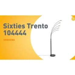 QAZQA Schlafzimmerlampen|Küchenlampen*Design Stehleuchte schwarz inkl. LED 5-flammig - Sixties Trento