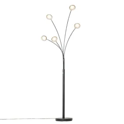 QAZQA Schlafzimmerlampen|Küchenlampen*Design Stehleuchte schwarz inkl. LED 5-flammig - Sixties Trento