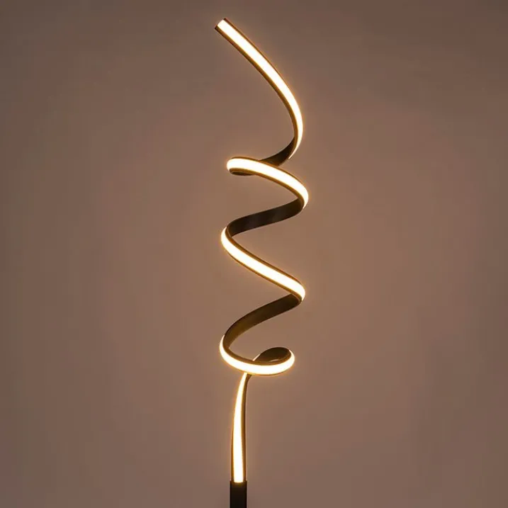 QAZQA Schlafzimmerlampen|Esszimmerlampen*Design Stehleuchte schwarz inkl. LED und Dimmer - Twisted