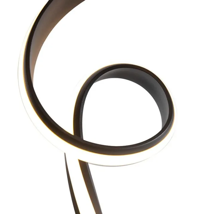QAZQA Schlafzimmerlampen|Esszimmerlampen*Design Stehleuchte schwarz inkl. LED und Dimmer - Twisted