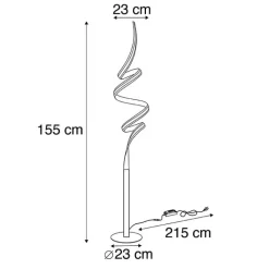 QAZQA Schlafzimmerlampen|Esszimmerlampen*Design Stehleuchte schwarz inkl. LED und Dimmer - Twisted