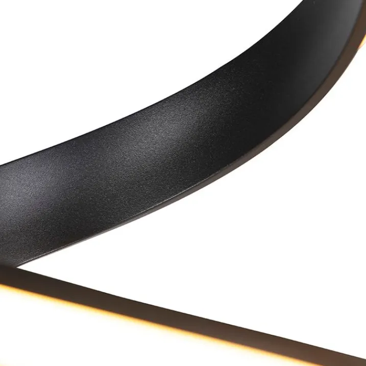 QAZQA Schlafzimmerlampen|Esszimmerlampen*Design Stehleuchte schwarz inkl. LED und Dimmer - Twisted