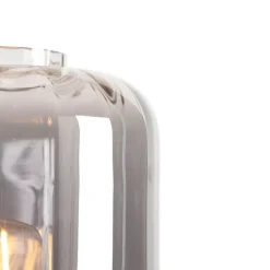 QAZQA Schlafzimmerlampen|Küchenlampen*Design Stehleuchte schwarz mit Rauchglas - Qara