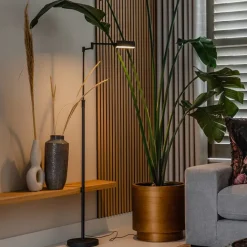 QAZQA Schlafzimmerlampen|Esszimmerlampen*Design Stehleuchte schwarz inkl. LED mit Touch Dimmer - Notia