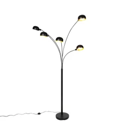 QAZQA Esszimmerlampen|Wohnzimmerlampen*Design Stehleuchte schwarz 5-Licht - Sixties