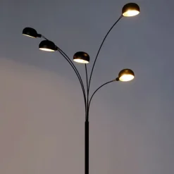 QAZQA Esszimmerlampen|Wohnzimmerlampen*Design Stehleuchte schwarz 5-Licht - Sixties