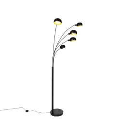 QAZQA Esszimmerlampen|Wohnzimmerlampen*Design Stehleuchte schwarz 5-Licht - Sixties