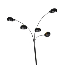 QAZQA Esszimmerlampen|Wohnzimmerlampen*Design Stehleuchte schwarz 5-Licht - Sixties